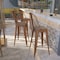 Flash Furniture Copper Metal Barstool with Back and Wood Seat, 30" High, PK4 4-ET-3534-30-POC-WD-GG - alternate 1